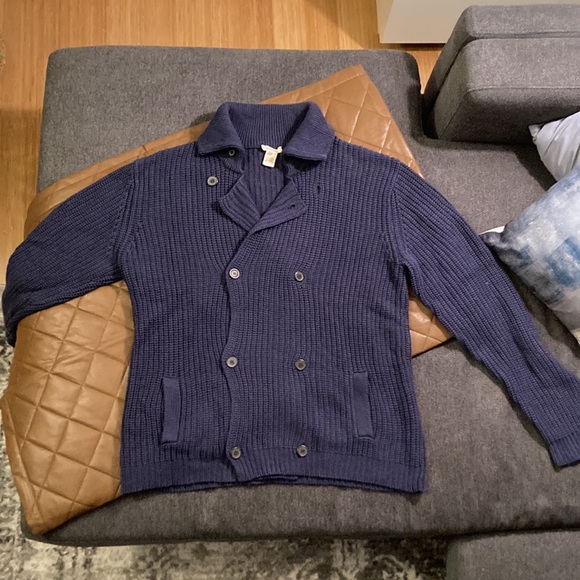 Sundance Double Breasted Navy Blue Sweater - Size XXL - Picture 3 of 4